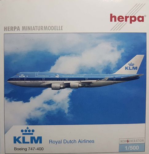 Herpa Wings KLM Royal Dutch Airlines B 747-406SCD 1:500 - 504119 "City of Johannesburg"