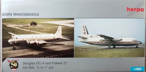 Herpa Wings 2er Set LTU C-54D-DC & LTU F-27-100 1:500 - 514644