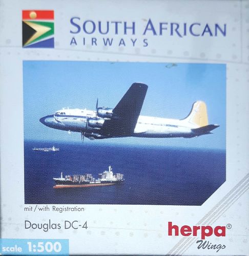 Herpa Wings South African Airways DC-4-1009 1:500 - 512435