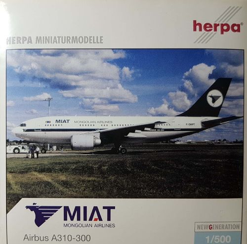 Herpa Wings MIAT Mongolian Airlines A310-304 1:500 "Chinggis Khaan" - 501156