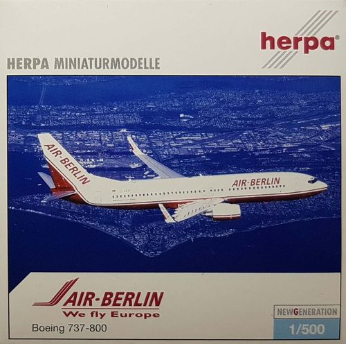 Herpa Wings Air Berlin B 737-86JWL 1:500 - 513067 - verschiedene Boxen