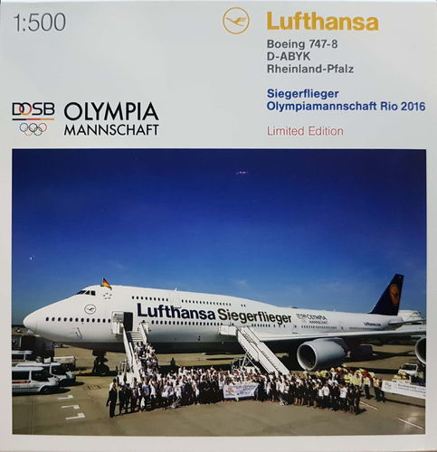 Herpa Wings Lufthansa B 747-830 1:500 - D-ABYK RHEINLAND-PFALZ SIEGERFLIEGER - 530026