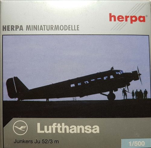 Herpa Wings Lufthansa Berlin-Stiftung Ju 52/3m 1:500 - 516709 silver Box
