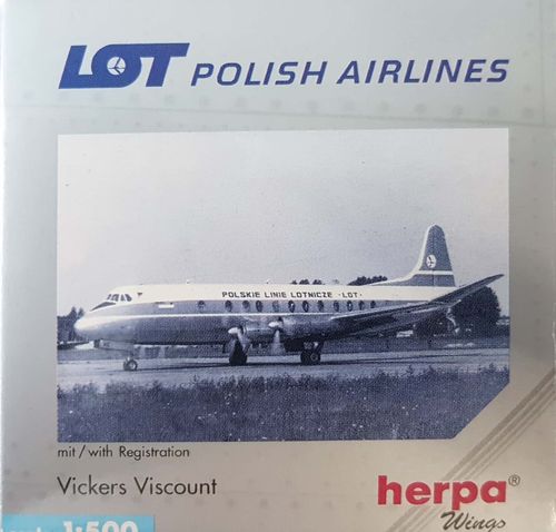 Herpa Wings LOT Polish Airlines Viscount 814 1:500 - 512008