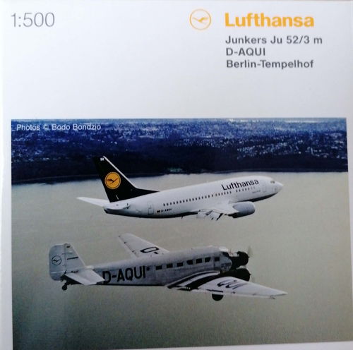 Herpa Wings Lufthansa Berlin-Stiftung Ju 52/3m 1:500 - D-AQUI - 516709