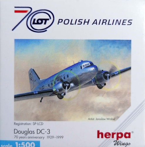 Herpa Wings LOT Polish Airlines - Douglas C-47A-DL - SP-LCD - 511421