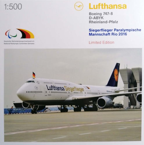 Herpa Wings Lufthansa - Boeing B 747-830 - D-ABYK - RHEINLAND PFALZ SIEGERFLIEGER - 530033