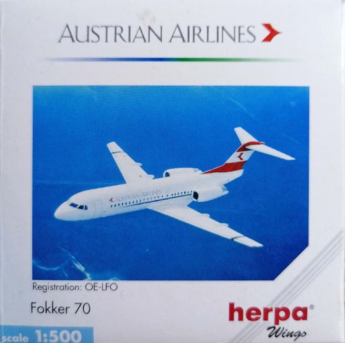 Herpa Wings Austrian Airlines - Fokker F-28-0070 - OE-LFO - 509268