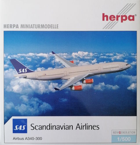 Herpa Wings SAS Scandinavian Airlines - Airbus Industries A340-313X -  507356 -  1:500