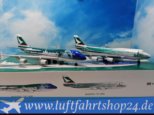Herpa Wings Cathay Pacific Set of 2 - "Spirit of Hong Kong" -   B 747 MISSPRINT on Box - No 67/180
